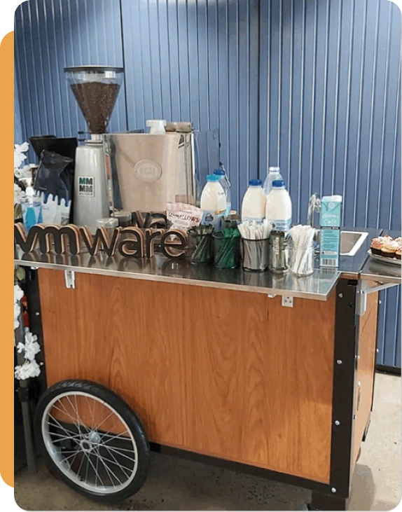 Wooden coffee cart
