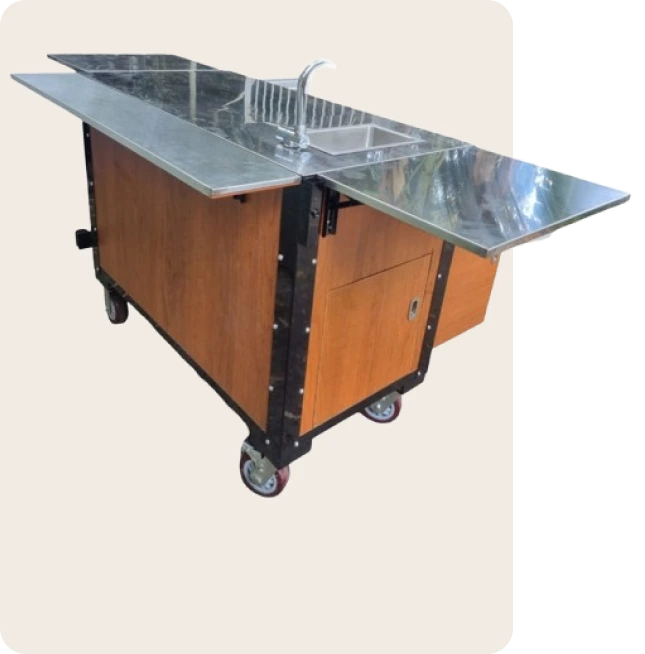 Wooden coffee cart