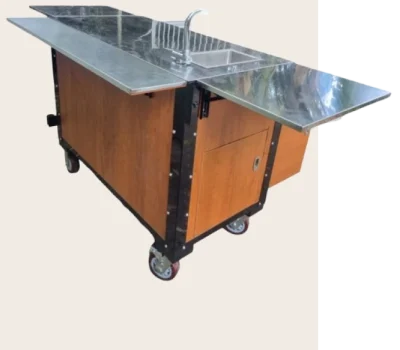 Wooden coffee cart
